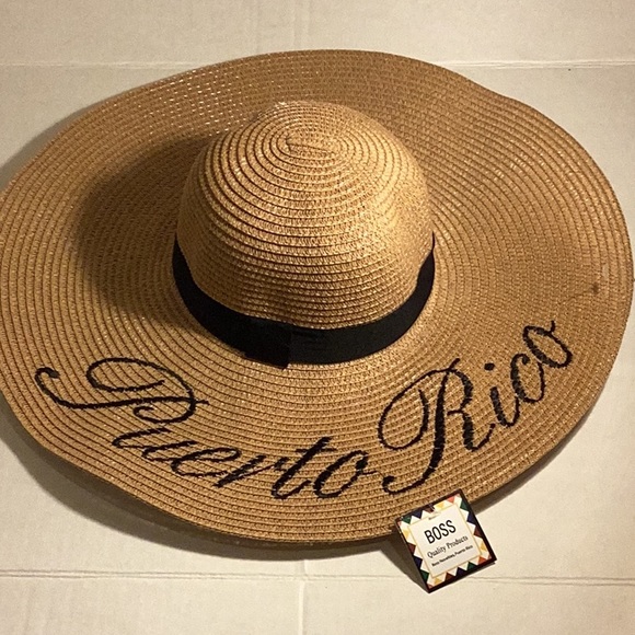 Accessories - New Puerto Rico Woven Wide Rim Floppy Beach Hat Boricua